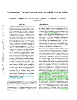 Reprogramming Pretrained Language Models for Antibody Sequence Infilling