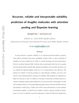 Accurate, reliable and interpretable solubility prediction of druglike
  molecules with attention pooling and Bayesian learning