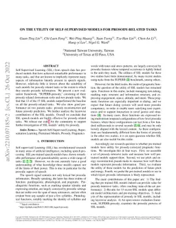 On the Utility of Self-supervised Models for Prosody-related Tasks