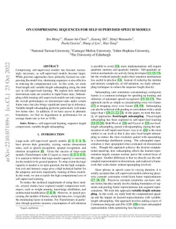 On Compressing Sequences for Self-Supervised Speech Models