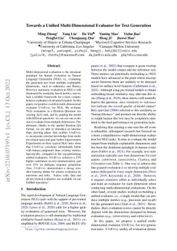 Towards a Unified Multi-Dimensional Evaluator for Text Generation