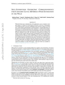 Self-Supervised Geometric Correspondence for Category-Level 6D Object
  Pose Estimation in the Wild