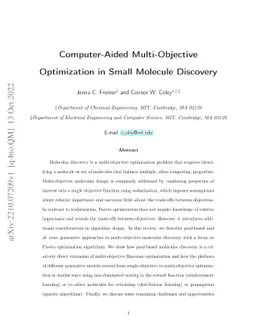 Computer-Aided Multi-Objective Optimization in Small Molecule Discovery