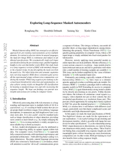 Exploring Long-Sequence Masked Autoencoders