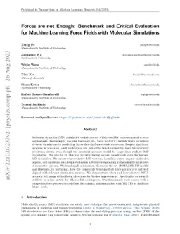 Forces are not Enough: Benchmark and Critical Evaluation for Machine
  Learning Force Fields with Molecular Simulations