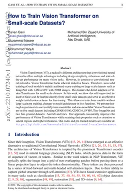 How to Train Vision Transformer on Small-scale Datasets?