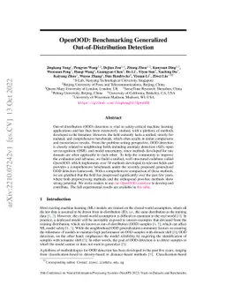 OpenOOD: Benchmarking Generalized Out-of-Distribution Detection