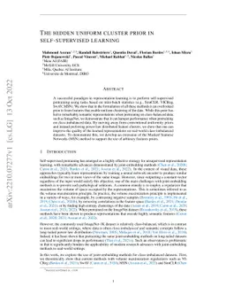 The Hidden Uniform Cluster Prior in Self-Supervised Learning