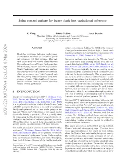 Joint control variate for faster black-box variational inference