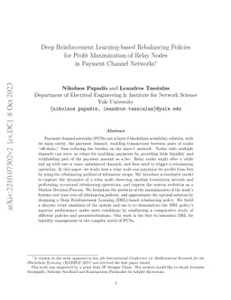 Deep Reinforcement Learning-based Rebalancing Policies for Profit
  Maximization of Relay Nodes in Payment Channel Networks
