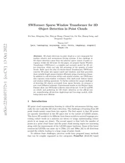 SWFormer: Sparse Window Transformer for 3D Object Detection in Point
  Clouds
