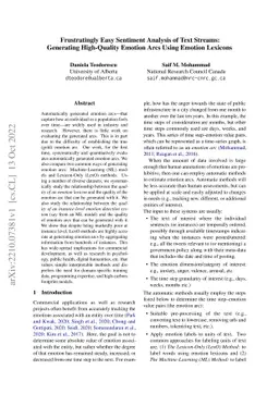 Frustratingly Easy Sentiment Analysis of Text Streams: Generating
  High-Quality Emotion Arcs Using Emotion Lexicons