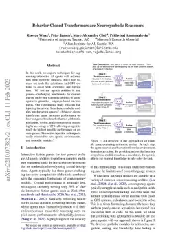 Behavior Cloned Transformers are Neurosymbolic Reasoners