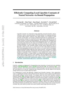 Efficiently Computing Local Lipschitz Constants of Neural Networks via
  Bound Propagation