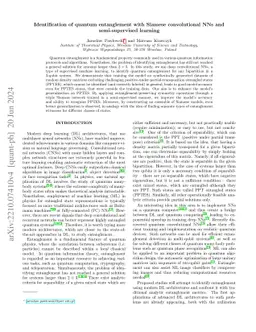 Identification of quantum entanglement with Siamese convolutional neural
  networks and semi-supervised learning