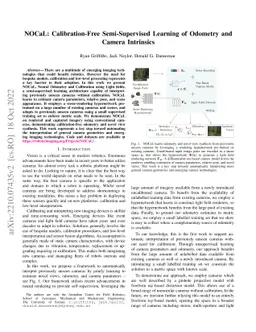 NOCaL: Calibration-Free Semi-Supervised Learning of Odometry and Camera
  Intrinsics