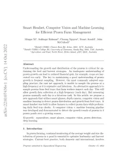 Smart Headset, Computer Vision and Machine Learning for Efficient Prawn
  Farm Management