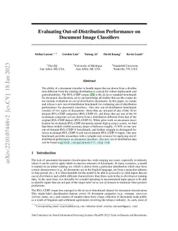 Evaluating Out-of-Distribution Performance on Document Image Classifiers