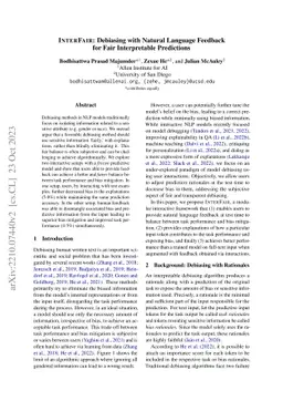 InterFair: Debiasing with Natural Language Feedback for Fair
  Interpretable Predictions