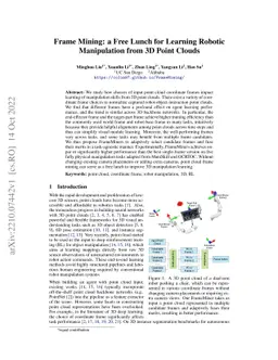 Frame Mining: a Free Lunch for Learning Robotic Manipulation from 3D
  Point Clouds