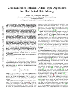 Communication-Efficient Adam-Type Algorithms for Distributed Data Mining