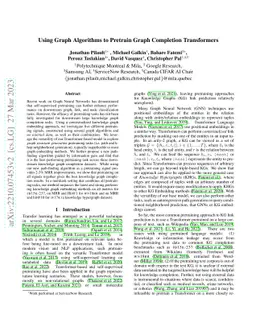 Using Graph Algorithms to Pretrain Graph Completion Transformers