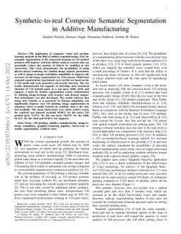 Synthetic-to-real Composite Semantic Segmentation in Additive
  Manufacturing