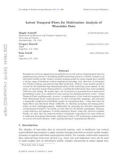 Latent Temporal Flows for Multivariate Analysis of Wearables Data
