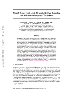 Weakly-Supervised Multi-Granularity Map Learning for Vision-and-Language
  Navigation