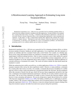 A Reinforcement Learning Approach to Estimating Long-term Treatment
  Effects