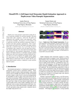 MonoDVPS: A Self-Supervised Monocular Depth Estimation Approach to
  Depth-aware Video Panoptic Segmentation