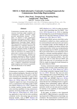 MICO: A Multi-alternative Contrastive Learning Framework for Commonsense
  Knowledge Representation