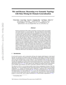 Mix and Reason: Reasoning over Semantic Topology with Data Mixing for
  Domain Generalization