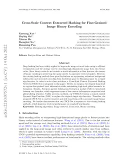 Cross-Scale Context Extracted Hashing for Fine-Grained Image Binary
  Encoding