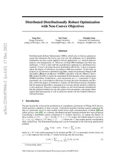 Distributed Distributionally Robust Optimization with Non-Convex
  Objectives