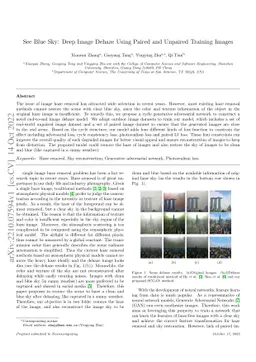 See Blue Sky: Deep Image Dehaze Using Paired and Unpaired Training
  Images