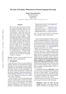 The State of Profanity Obfuscation in Natural Language Processing