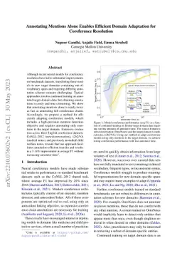 Mention Annotations Alone Enable Efficient Domain Adaptation for
  Coreference Resolution