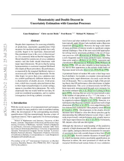 Monotonicity and Double Descent in Uncertainty Estimation with Gaussian
  Processes