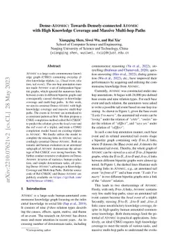 Dense-ATOMIC: Towards Densely-connected ATOMIC with High Knowledge
  Coverage and Massive Multi-hop Paths