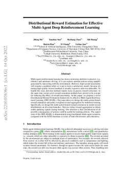Distributional Reward Estimation for Effective Multi-Agent Deep
  Reinforcement Learning