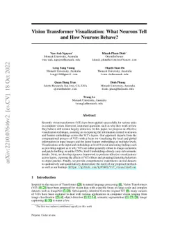 Vision Transformer Visualization: What Neurons Tell and How Neurons
  Behave?