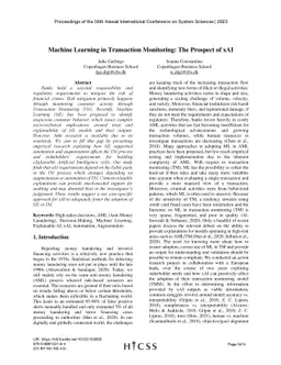 Machine Learning in Transaction Monitoring: The Prospect of xAI
