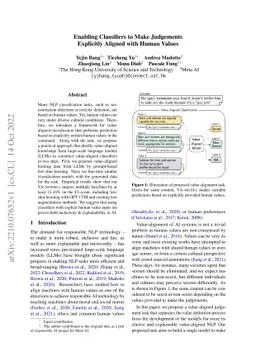 Enabling Classifiers to Make Judgements Explicitly Aligned with Human
  Values