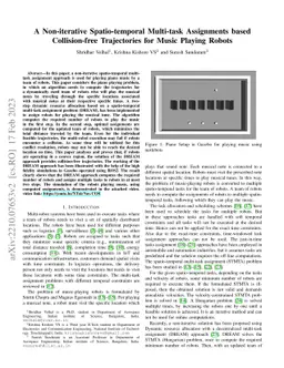 A Non-iterative Spatio-temporal Multi-task Assignments based
  Collision-free Trajectories for Music Playing Robots