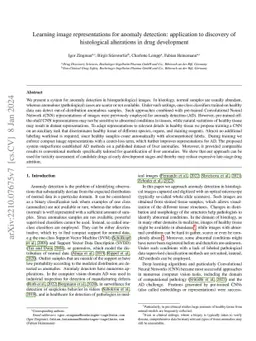 Learning image representations for anomaly detection: application to
  discovery of histological alterations in drug development