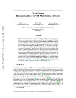 TransFusion: Transcribing Speech with Multinomial Diffusion