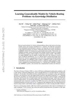 Learning Generalizable Models for Vehicle Routing Problems via Knowledge
  Distillation