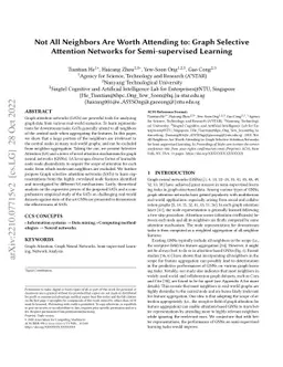 Not All Neighbors Are Worth Attending to: Graph Selective Attention
  Networks for Semi-supervised Learning