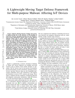 A Lightweight Moving Target Defense Framework for Multi-purpose Malware
  Affecting IoT Devices